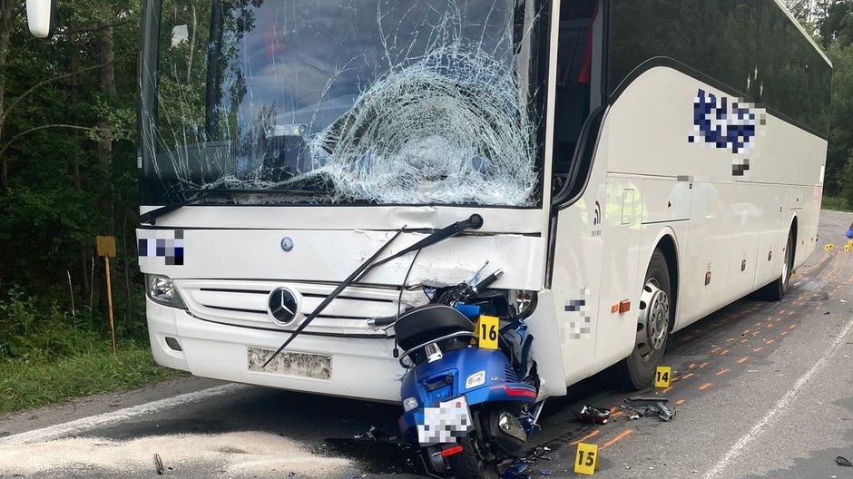 Wypadek polskiego autokaru na Słowacji, fot. słowacka policja