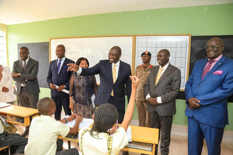 President William Ruto during the launch of the Komarock South Primary School on October 12, 2022