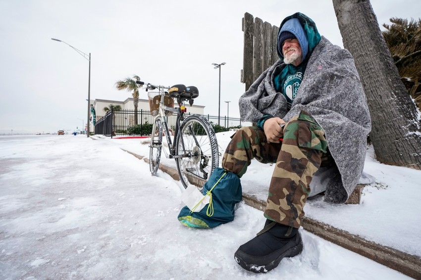 Sneg na jugu SAD - Galveston, Teksas