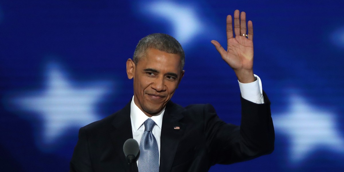 Barack Obama at the Democratic National Convention.