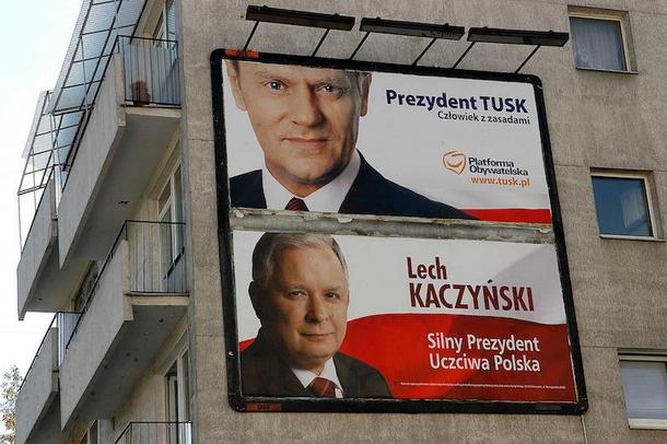 bilbordy Tusk Lech Kaczyński