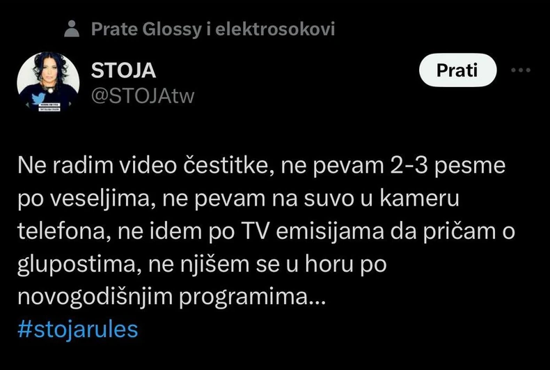 Stoja oplela po kolegama