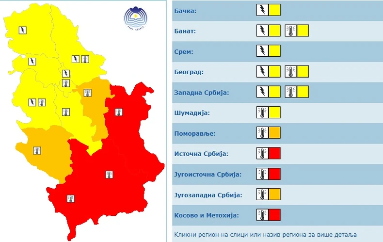 Meteoalarm, 22. jul