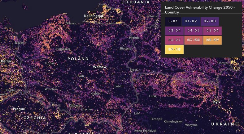 Podatność na zmiany w zakresie pokrycia terenu