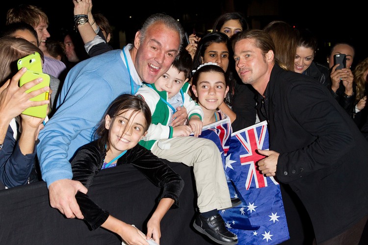 Brad Pitt na premierze w Sidney