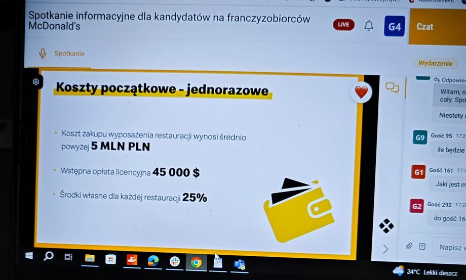 Na początek trzeba mieć sporo na start. Screen z prezentacji na spotkaniu