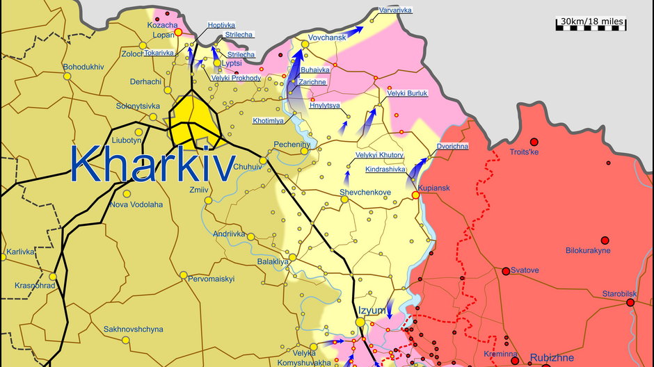Mapa ukraińskiej kontrofensywy