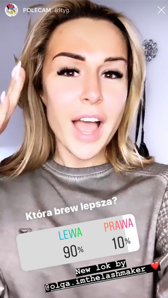 Co Blanka Lipińska promuje na Instagramie? Makijaż permanentny