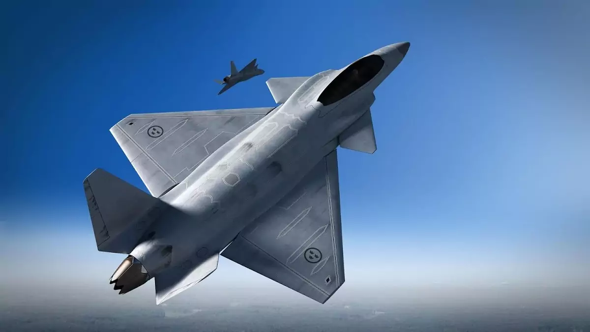 Na grafice koncept szwedzkiego myśliwca przyszłości w ramach programu Flygsystem 2020