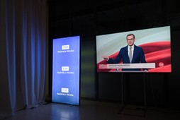 Premier Mateusz Morawiecki na debacie wyborczej w TVP