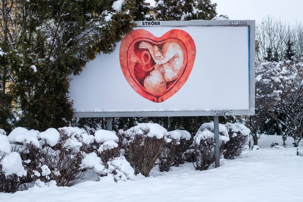 27.01.2021 Rzeszow , aleja Rejtana . Bilbord antyaborcyjny