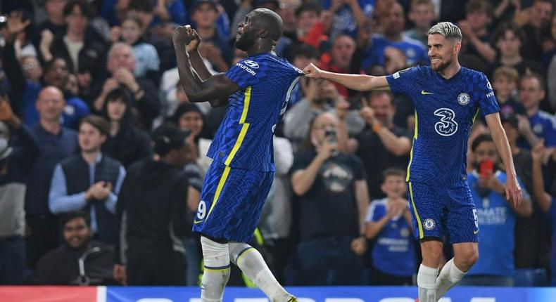 Romelu Lukaku (L) scored his first Champions League goal for Chelsea Creator: DANIEL LEAL-OLIVAS