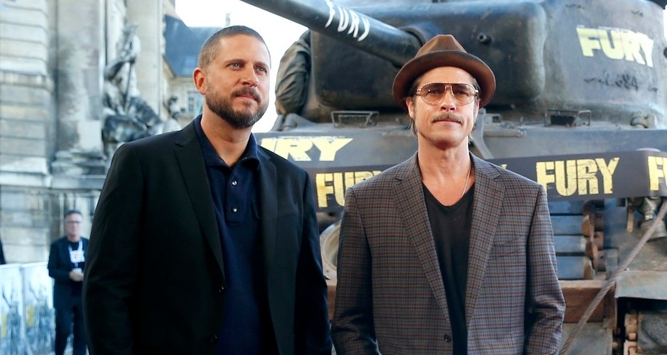 Reżyser David Ayer, wąsaty Brad Pitt i czołg
