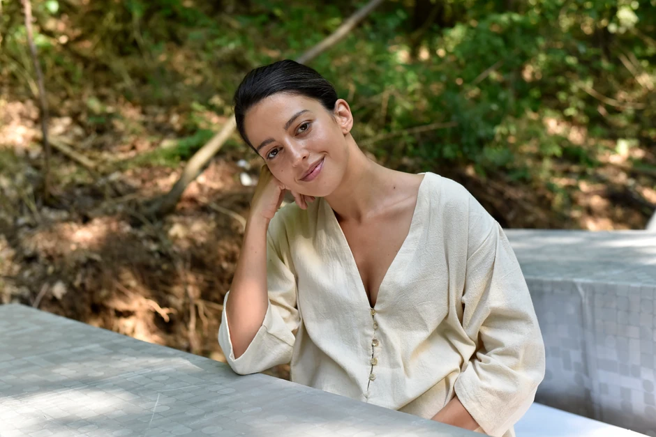 Nina Nešković na snimanju filma Heroji Halijarda