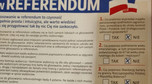 Gazetka z "instrukcją", jak głosować w referendum