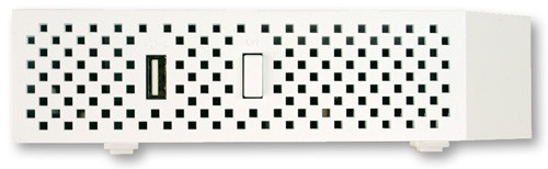 Porty USB znajdują się z tyłu  i z boku obok przycisku włącznika. Można do nich podłączyć między innymi dysk sieciowy