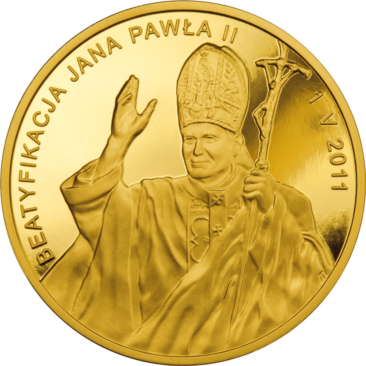 Beatyfikacja JP2 1-maj-2011 r.- nominał 1000 zł - rewers (fot. NBP)