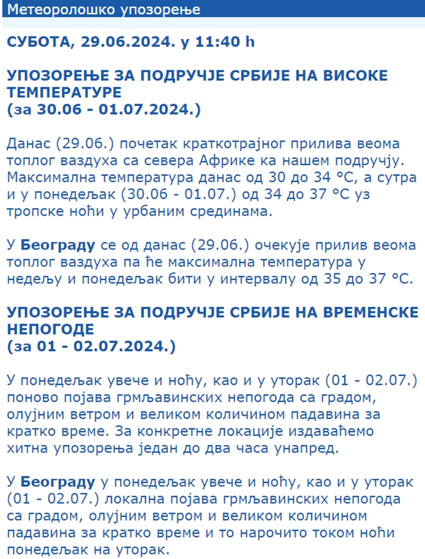 Meteorološko upozorenje