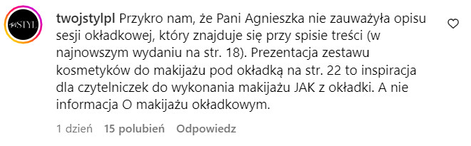 "Twój Styl" odpowiada na zarzuty Agnieszki Woźniak-Starak