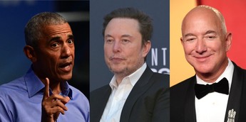 A photo montage shows Barack Obama (left) Elon Musk (middle) and Jeff Bezos (right).Mark Makela/Getty Images; Andreas Solaro/AFP via Getty Images; Steve Granitz/FilmMagic/Getty Images