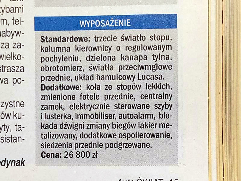 Test Poloneza Atu z archiwum "Auto Świata"