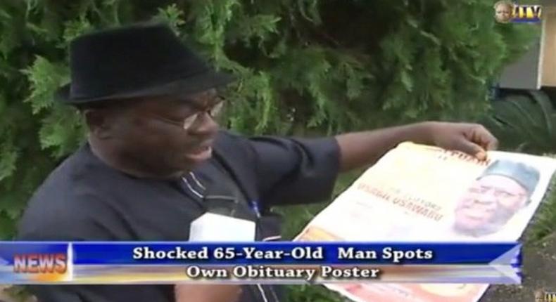 65-yr-old man spots his own obituary posters