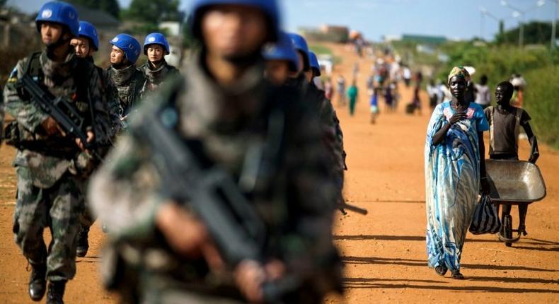 China's peacekeepers in South Sudan, seen in October, 2016, were among those criticised in the UN report that found peacekeepers failed to protect civilians during heavy fighting in Juba in July 2016