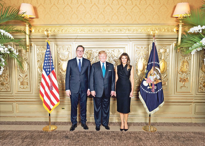 Aleksandar Vučić sa Donaldom i Melanijom Tramp