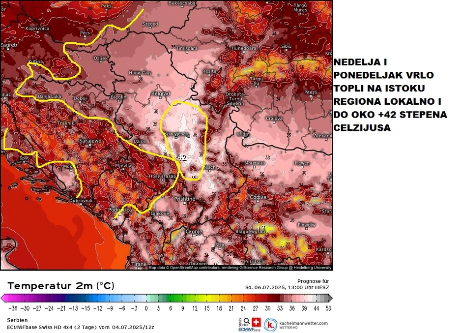 Danas i sutra veoma toplo na istoku Srbije, lokalno i do 42 stepena