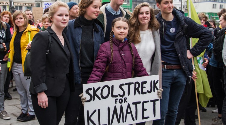 Greta Thunberg klímavédelmi tüntetésen