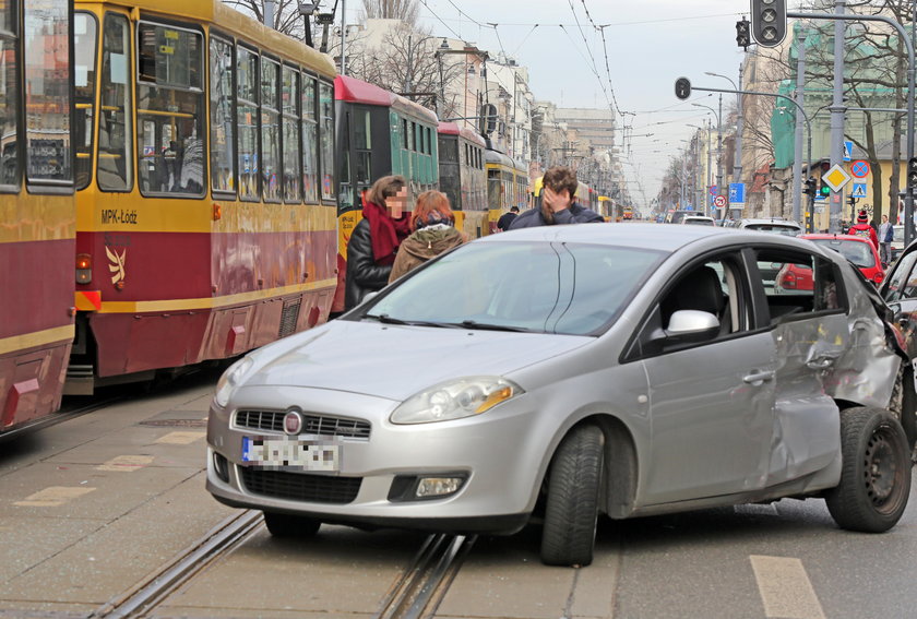 Wypadek na Piotrkowskiej w Łodzi