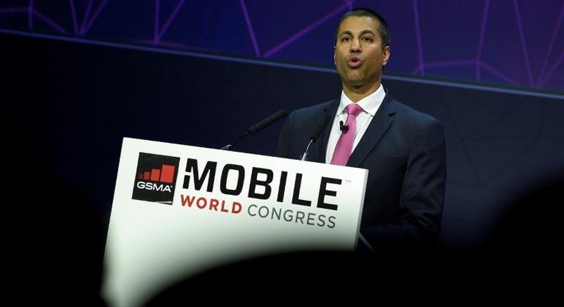 US Federal Communications Commission chairman Ajit Pai, seen at the Mobile World Congress in February, is seeking to roll back rules adopted in 2015 that force internet firms to treat all online traffic equally