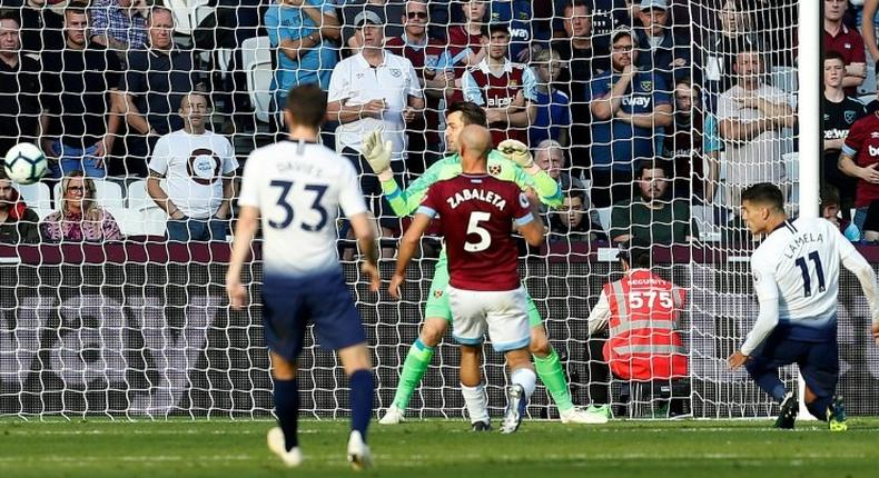 Erik Lamela stoops to head Tottenham's winner at West Ham