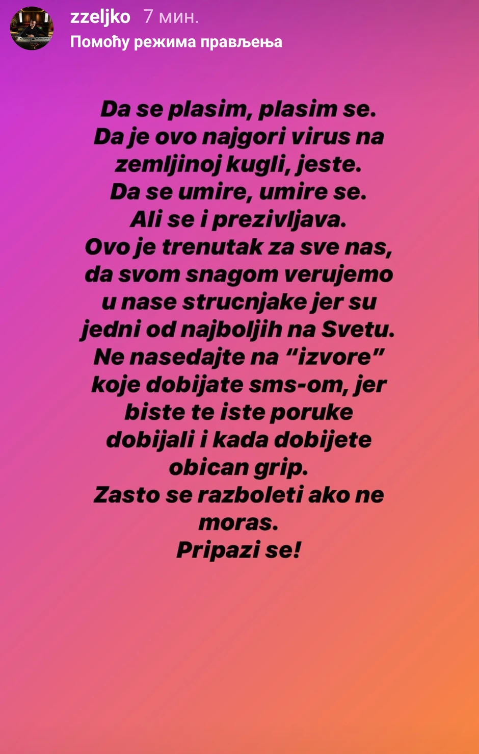 Željkova objava