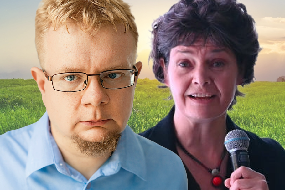 Michał Sutowski i Kate Raworth, autorka książki „Ekonomia obwarzanka”