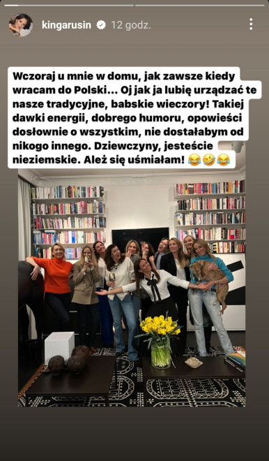 Widok InstaStories zamieszczonego na profilu Kingi Rusin na Instagramie