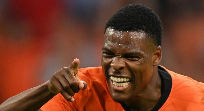 New Inter Milan full-back Denzel Dumfries impressed for the Netherlands at Euro 2020 Creator: JOHN THYS