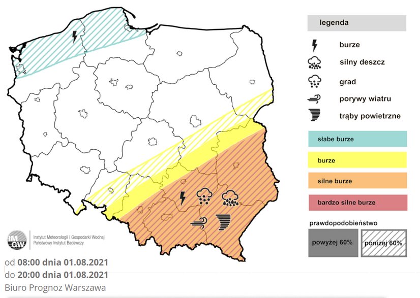 Prognoza burz na niedzielę