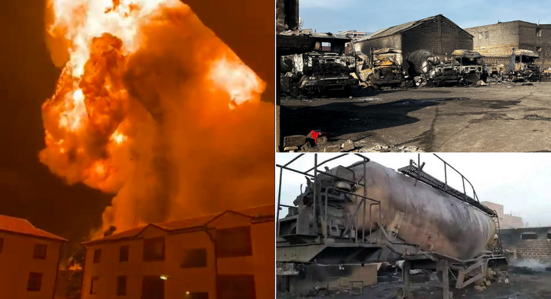 Images of an explosion that occurred in Embakasi, Nairobi on February 1, 2023