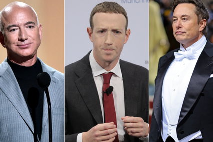 Miliarderzy "biednieją". Bezos, Musk i Zuckerberg zmniejszyli swoje majątki o 200 mld dol.