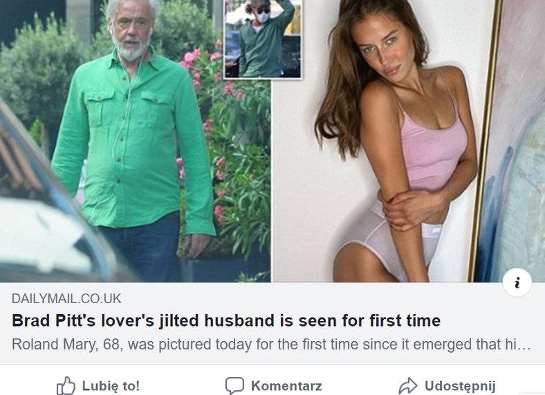 Rolamd Mary, mąż Nicole Poturalski już jest ścigany przez paparazzi, a internauci publikują w mediach społecznościowych doniesienia na temat ich związku i romansu Nicole z Bradem  Pittem