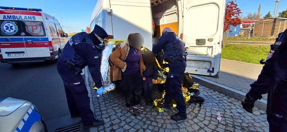 Jeden z busów zatrzymanych przez podlaską policję