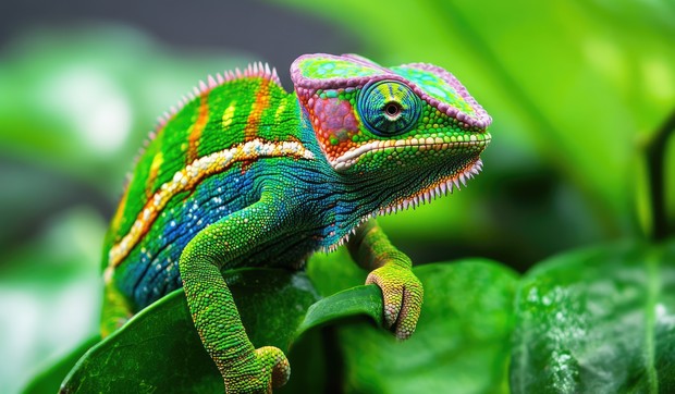 Kameleon menja izgled svoje kože kako bi se uklopio u okruženje