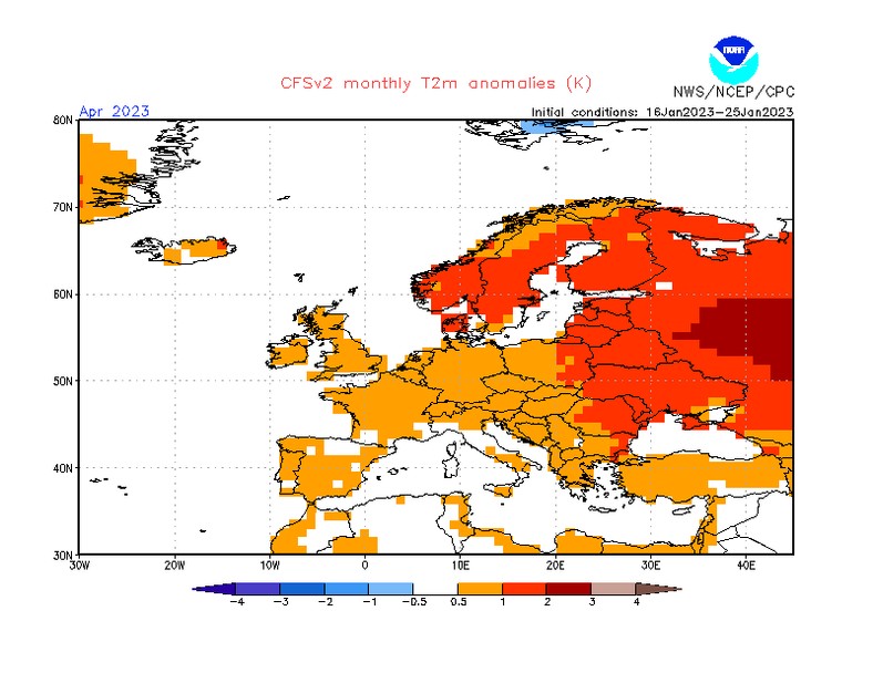 W kwietniu dodatnia anomalia temperatury prawdopodobnie nieco spadnie