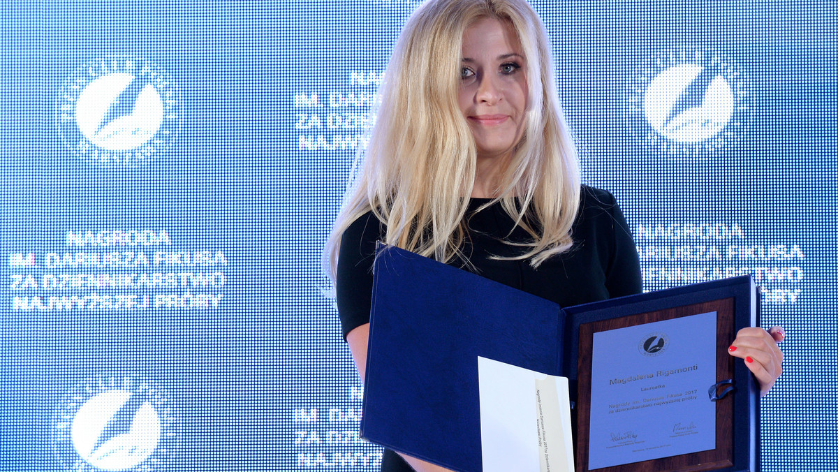 Magdalena Rigamonti została laureatką nagrody im. Dariusza Fikusa za dziennikarstwo najwyższej próby - ogłoszono we wtorek w Warszawie. Nagrodę Specjalną otrzymała Dominika Kozłowska z miesięcznika "Znak".