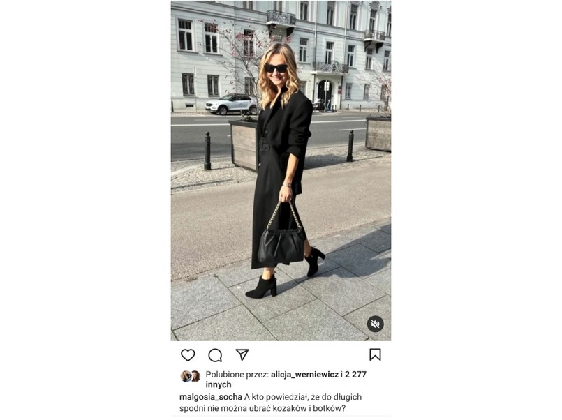 Widok postu zamieszczonego na profilu Małgorzaty Sochy na Instagramie