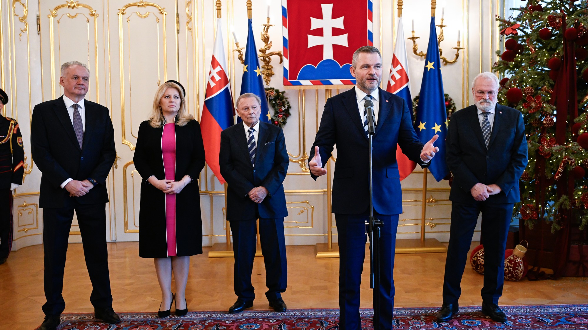 Stretnutie prezidentov na tradičnom novoročnom obede v Prezidentskom paláci v Bratislave.