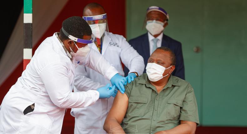 President Uhuru Kenyatta received Covid-19 vaccine