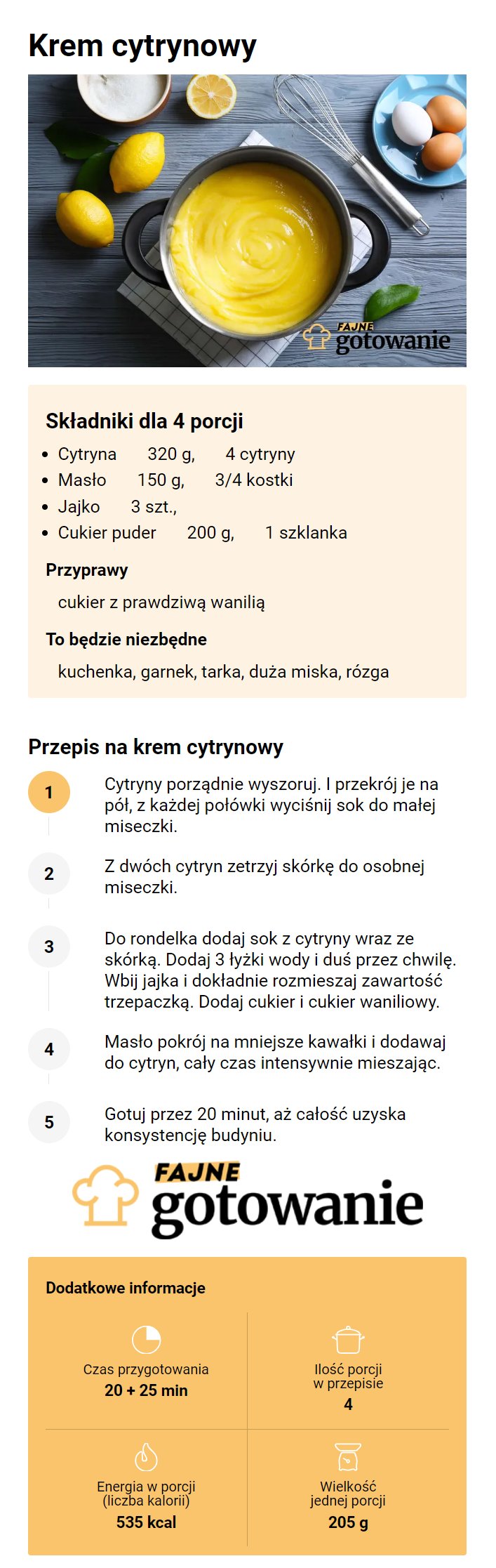 Krem cytrynowy