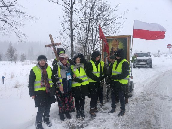 Uczestnicy pielgrzymki dookoła Polski